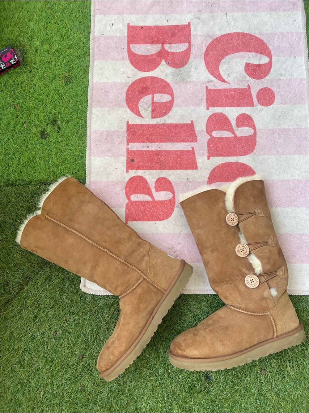 UGG Shearling Button Up Tall Boots